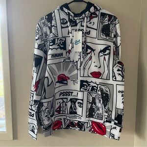 Bold Graphic Comic Print Hoodie